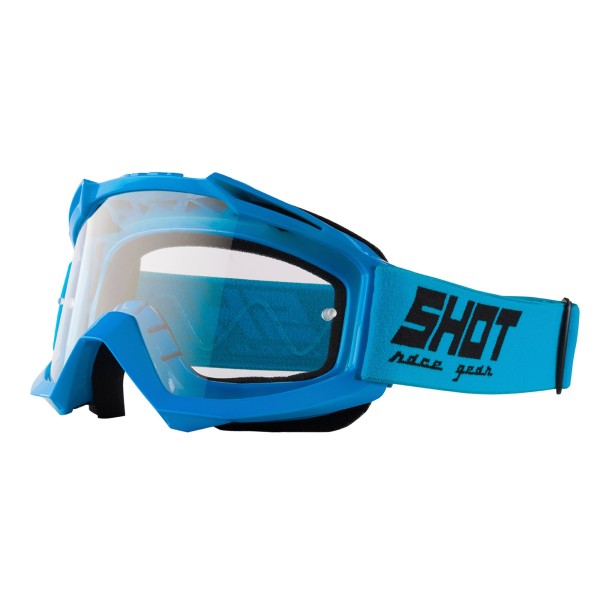 Bike It Shot Assault Blue Glossy Motocross Goggles